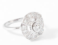 Charger l&#39;image dans la galerie, Bague marguerite en platine or gris et diamants
