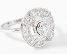 Charger l&#39;image dans la galerie, Bague marguerite en platine or gris et diamants
