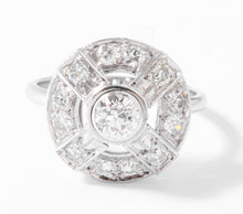 Charger l&#39;image dans la galerie, Bague marguerite en platine or gris et diamants
