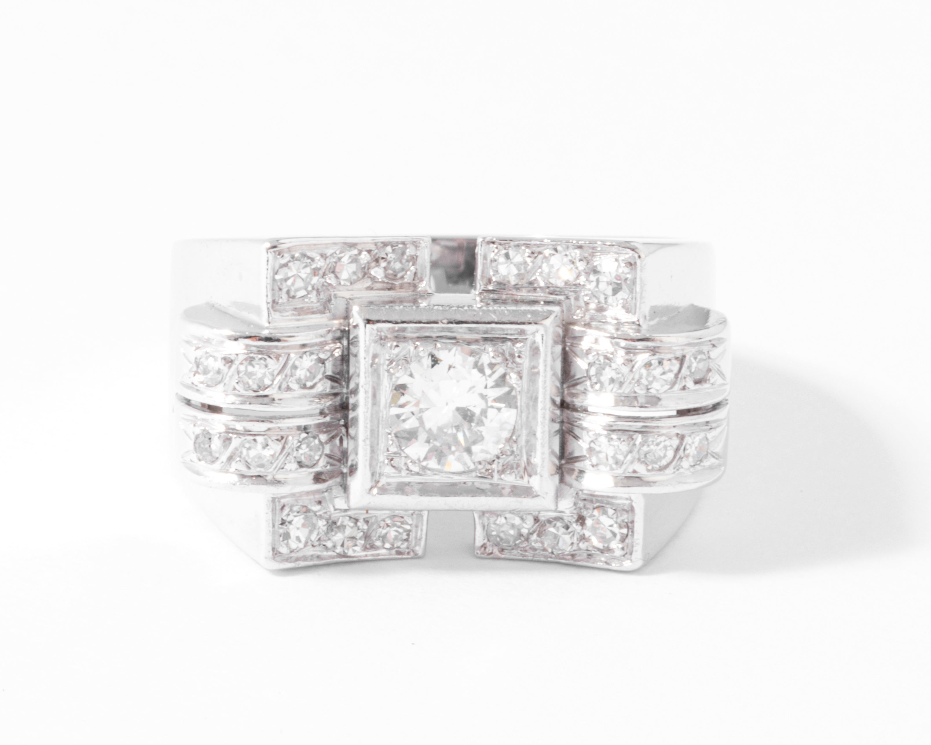 Bague tank en or gris et diamant – adalgyseboutique