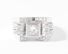 Charger l&#39;image dans la galerie, Bague tank en or gris et diamant
