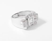 Charger l&#39;image dans la galerie, Bague tank en or gris et diamant
