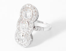Charger l&#39;image dans la galerie, Bague vous et moi en platine et diamant
