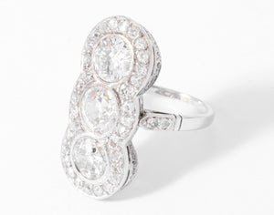 Bague vous et moi en platine et diamant