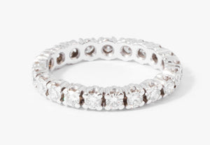Alliance américaine en or gris et diamant