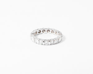 Alliance américaine en or gris et diamant taille brillant