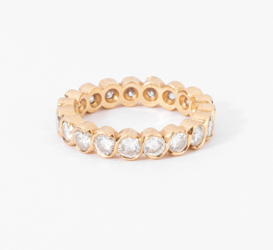 Alliance en diamants taille brillant or jaune