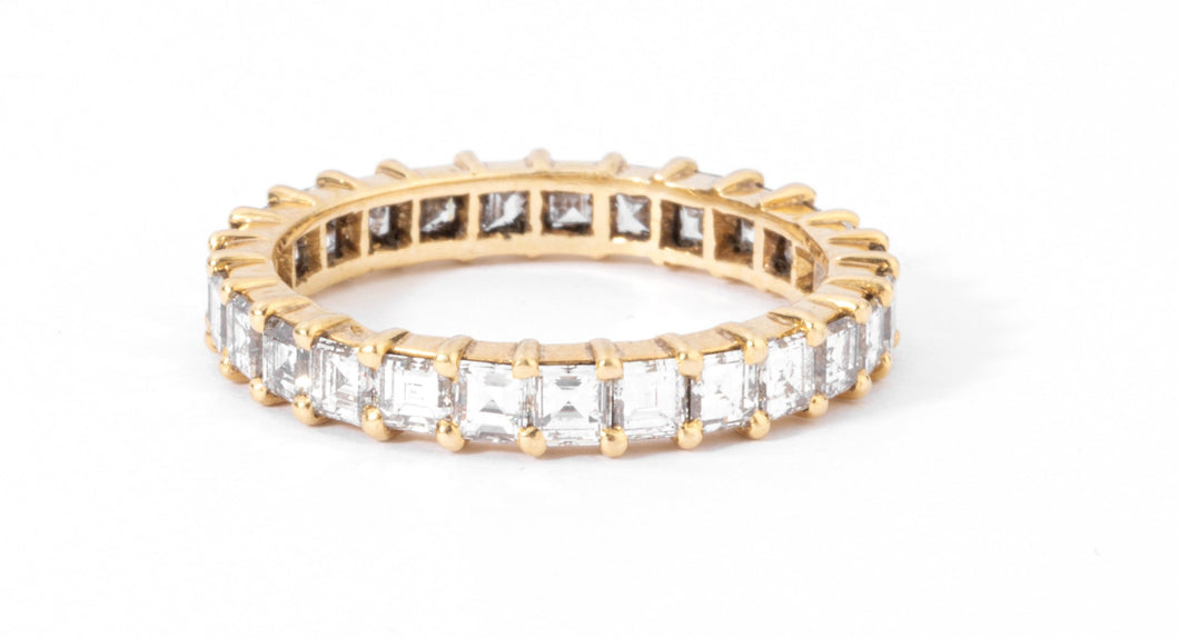 Alliance or jaune en diamant princesse