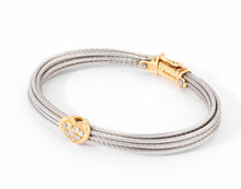 Charger l&#39;image dans la galerie, Bracelet acier ,or et diamants de la maison Fred modèle force 10
