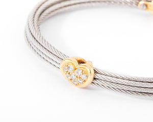 Bracelet acier ,or et diamants de la maison Fred modèle force 10