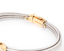 Charger l&#39;image dans la galerie, Bracelet acier ,or et diamants de la maison Fred modèle force 10
