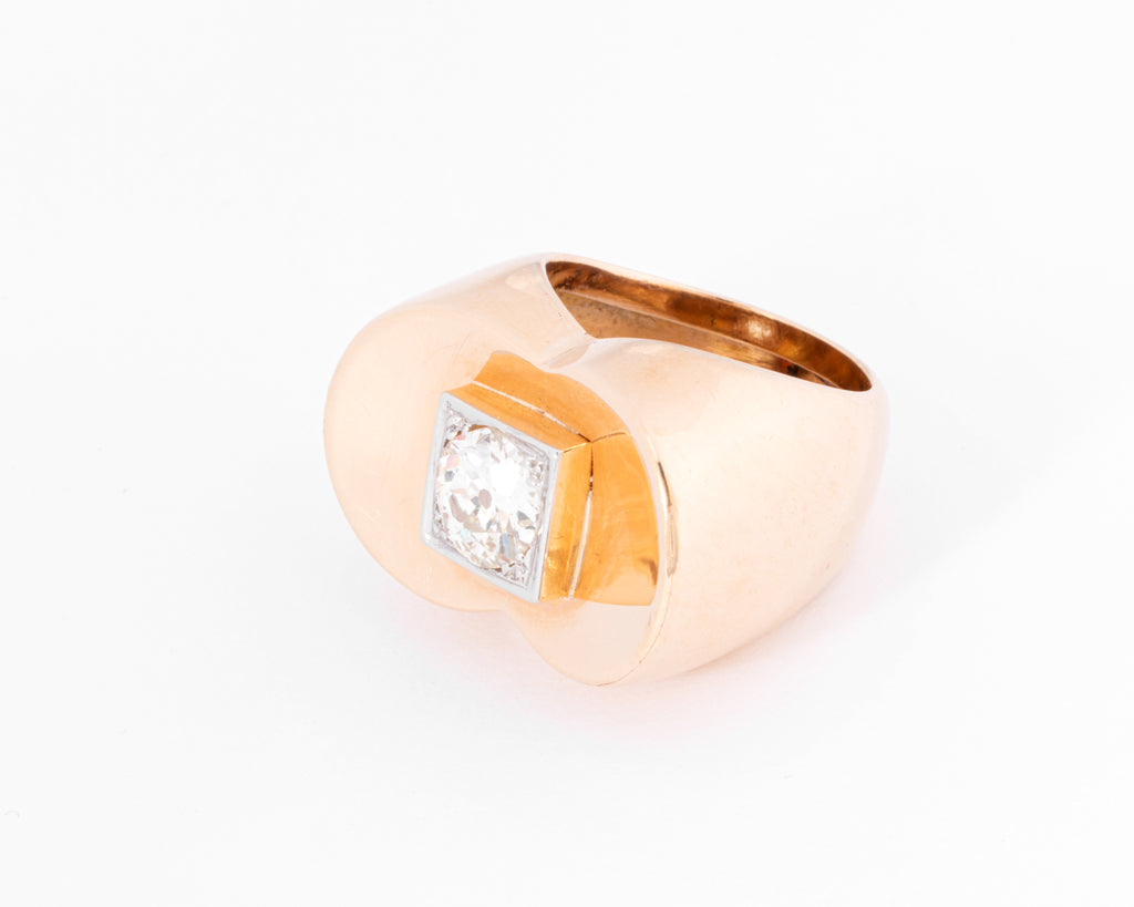 Bague Tank ornée d'un diamant