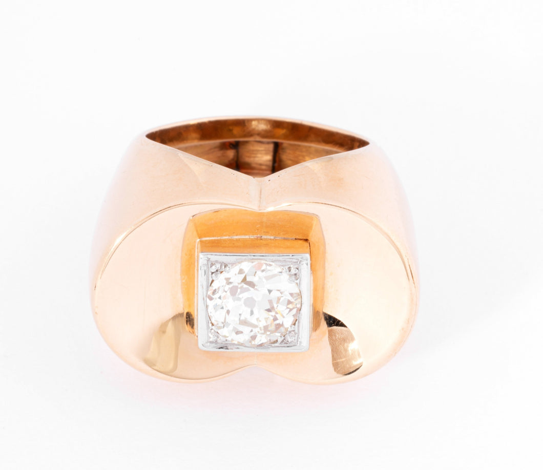 Bague Tank ornée d'un diamant