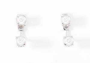 Boucles d'oreilles Dinh Van en or gris et diamants modèle Cube