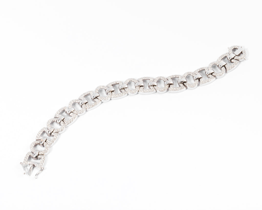 Bracelet or gris et diamant