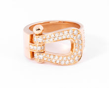 Charger l&#39;image dans la galerie, Bague or rose ,pavée de diamants Fred force 10
