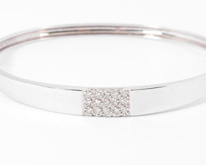 Bracelet jonc or gris et diamant