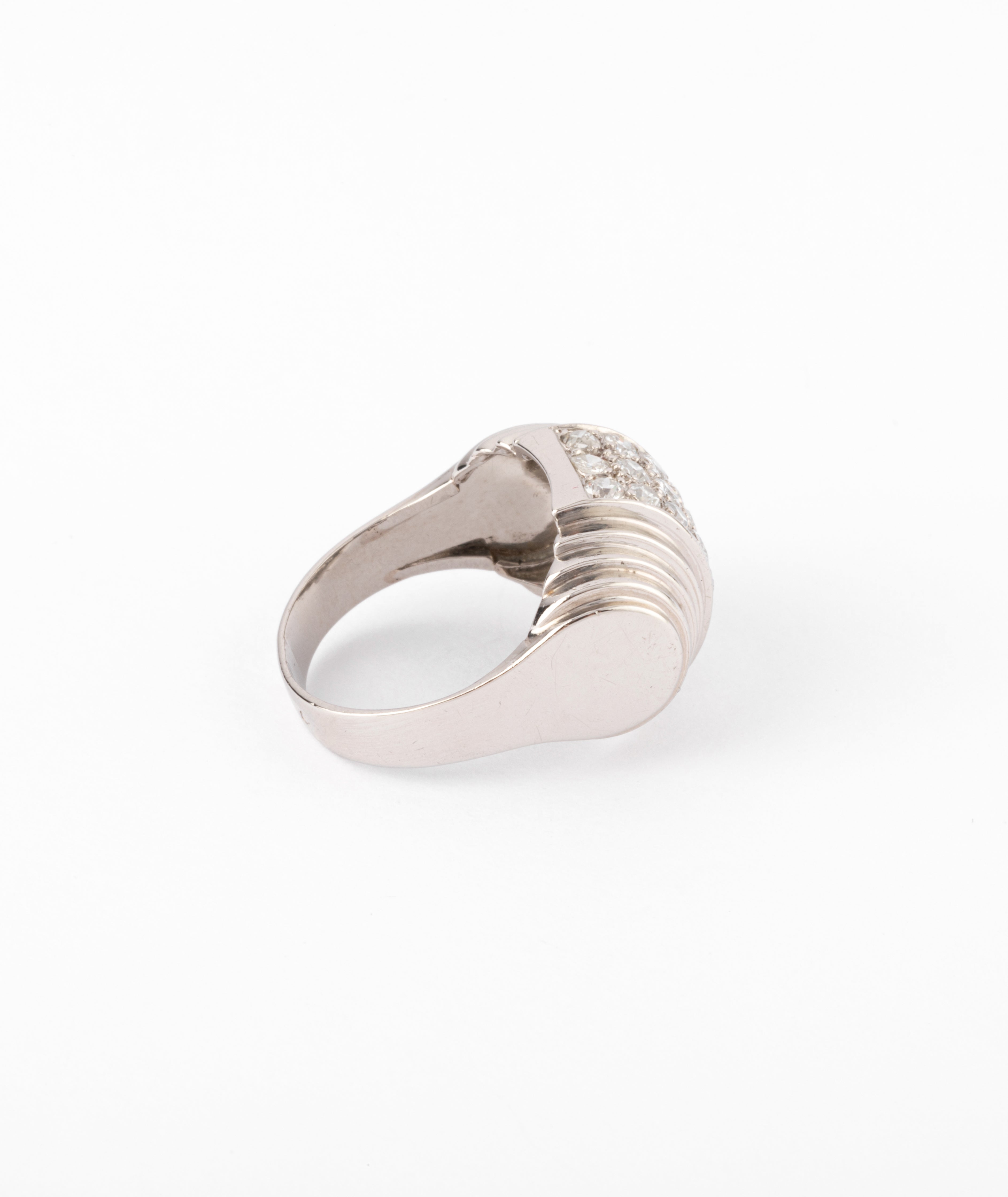 Bague platine et diamant à gradins
