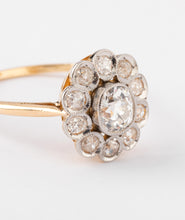 Charger l&#39;image dans la galerie, Bague marguerite ancienne en or et diamant
