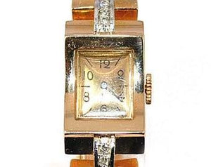 Montre tank or platine et diamant - adalgyseboutique