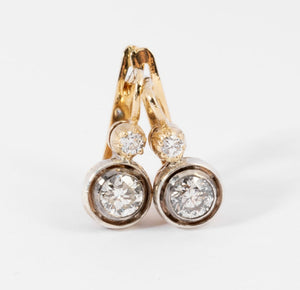 Boucles d'oreilles dormeuses or et diamants