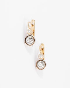 Boucles d'oreilles dormeuses or et diamants
