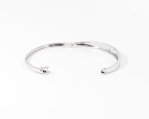 Bracelet jonc or gris et diamant