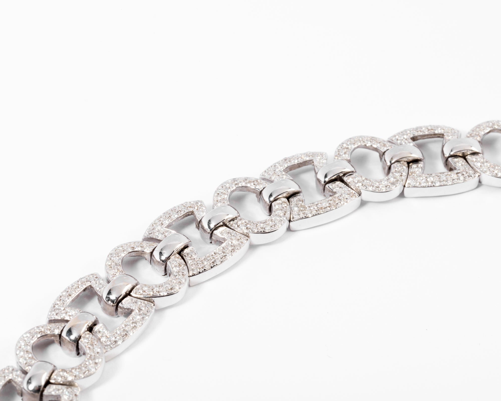 Bracelet or gris et diamant