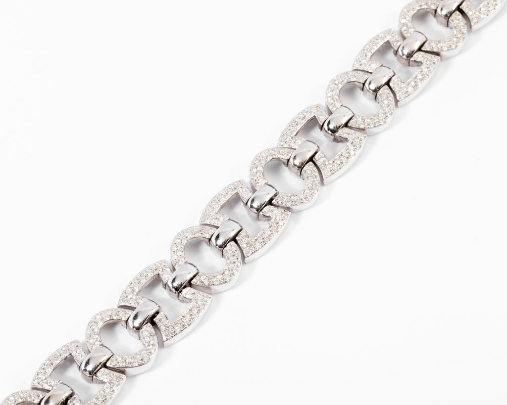 Bracelet or gris et diamant