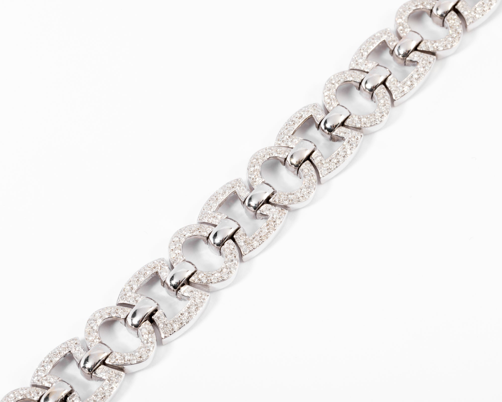 Bracelet or gris et diamant