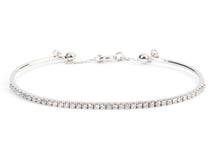 Charger l&#39;image dans la galerie, Bracelet demi jonc or gris et diamant sur le dessus

