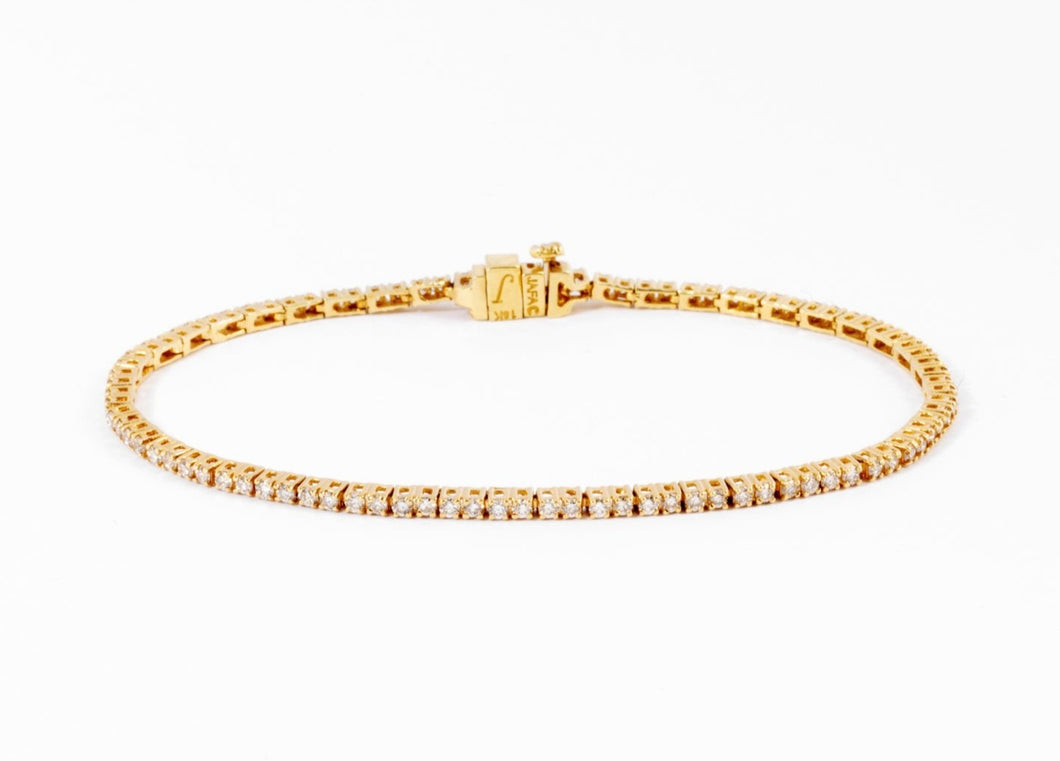 Bracelet riviere en or jaune et diamants