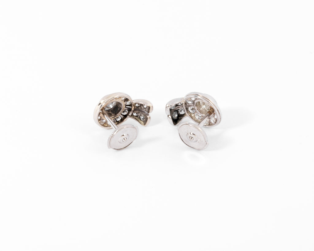 Boucles d'oreilles en diamants et platine
