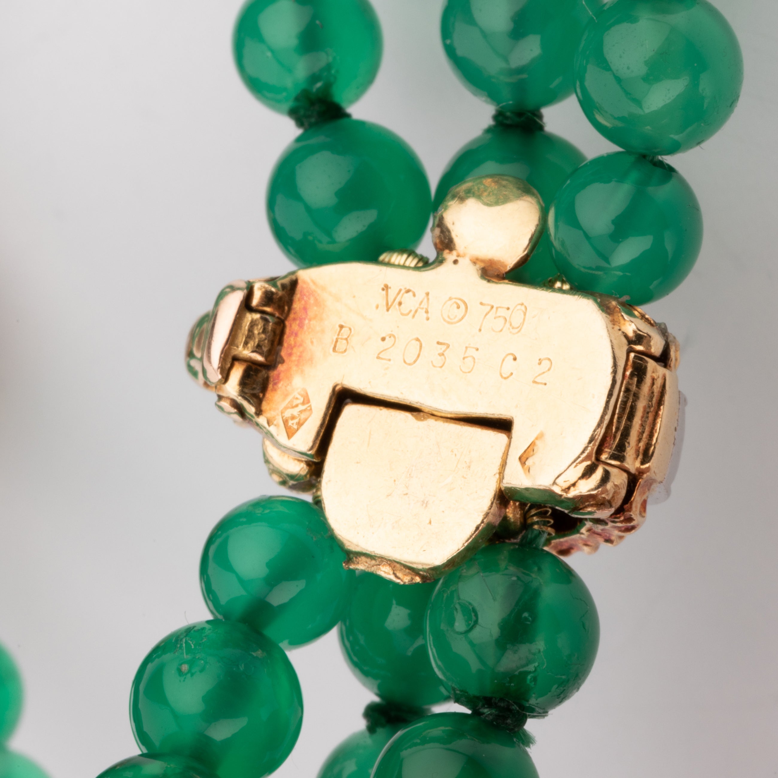 Bracelet Van Cleef and Arpels en chrysoprase diamants or jaune