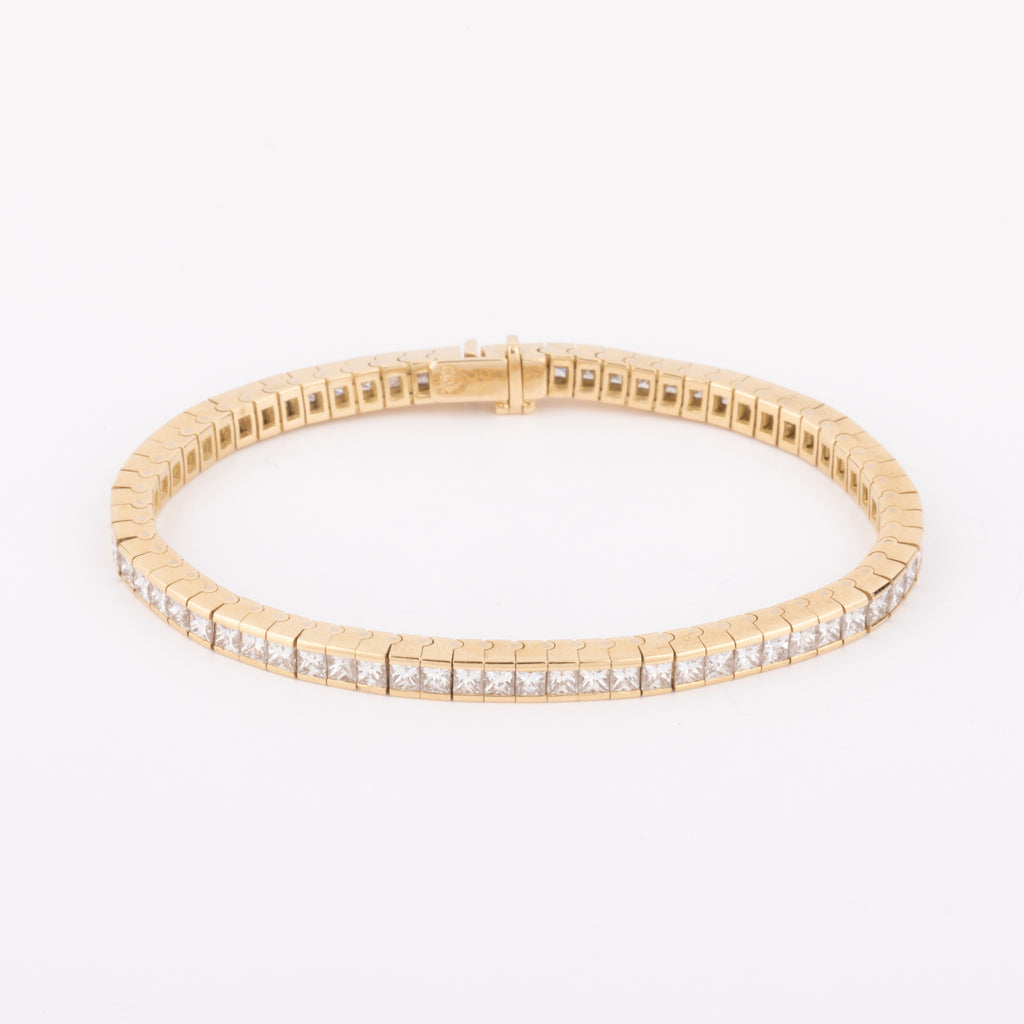 Bracelet riviere diamant taille princesse