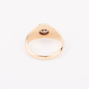 Bague solitaire sur or jaune diamant demi taille