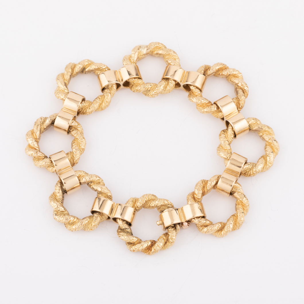 Bracelet or jaune anneaux torsadés  de la maison Chaumet
