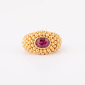 Bague étrusque or jaune Rubis