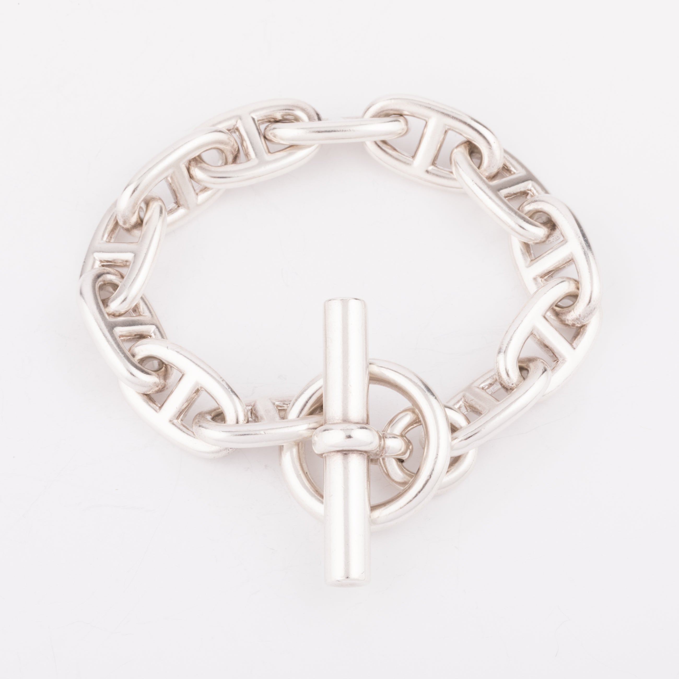 Bracelet en argent de la maison Hermés modèle chaine d'ancre