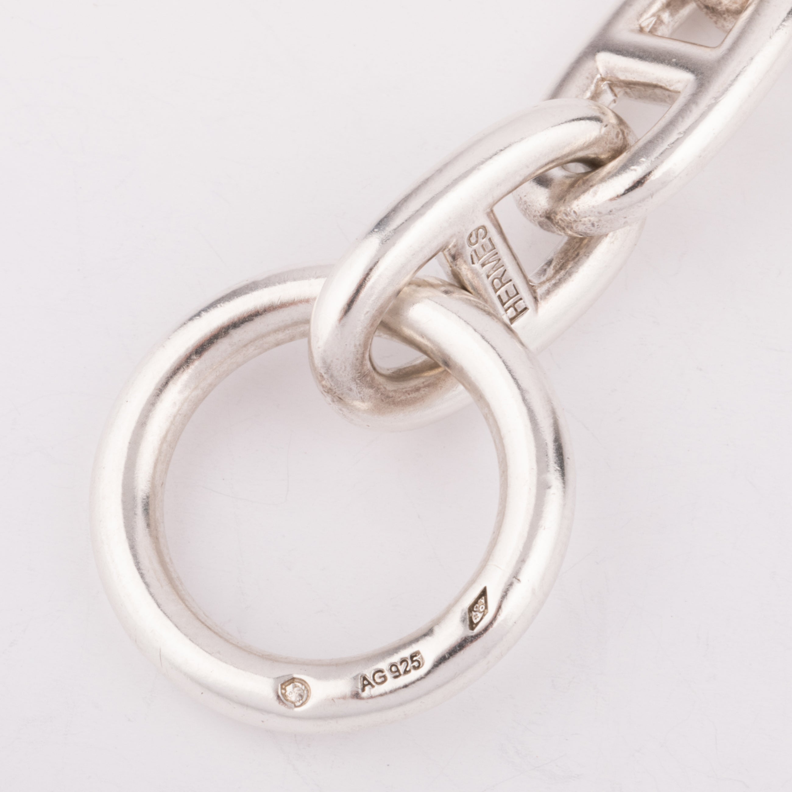 Bracelet en argent de la maison Hermés modèle chaine d'ancre
