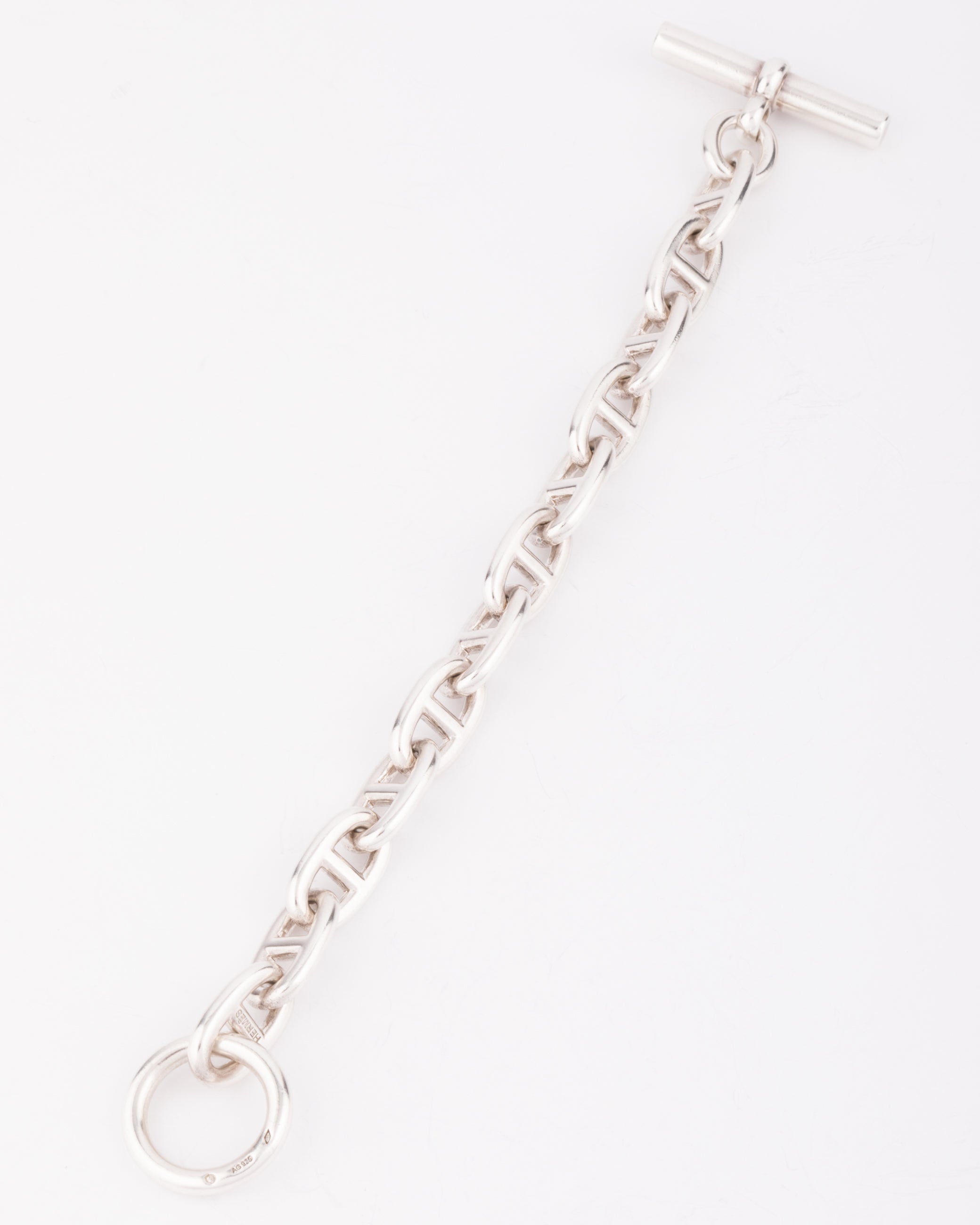 Bracelet en argent de la maison Hermés modèle chaine d'ancre