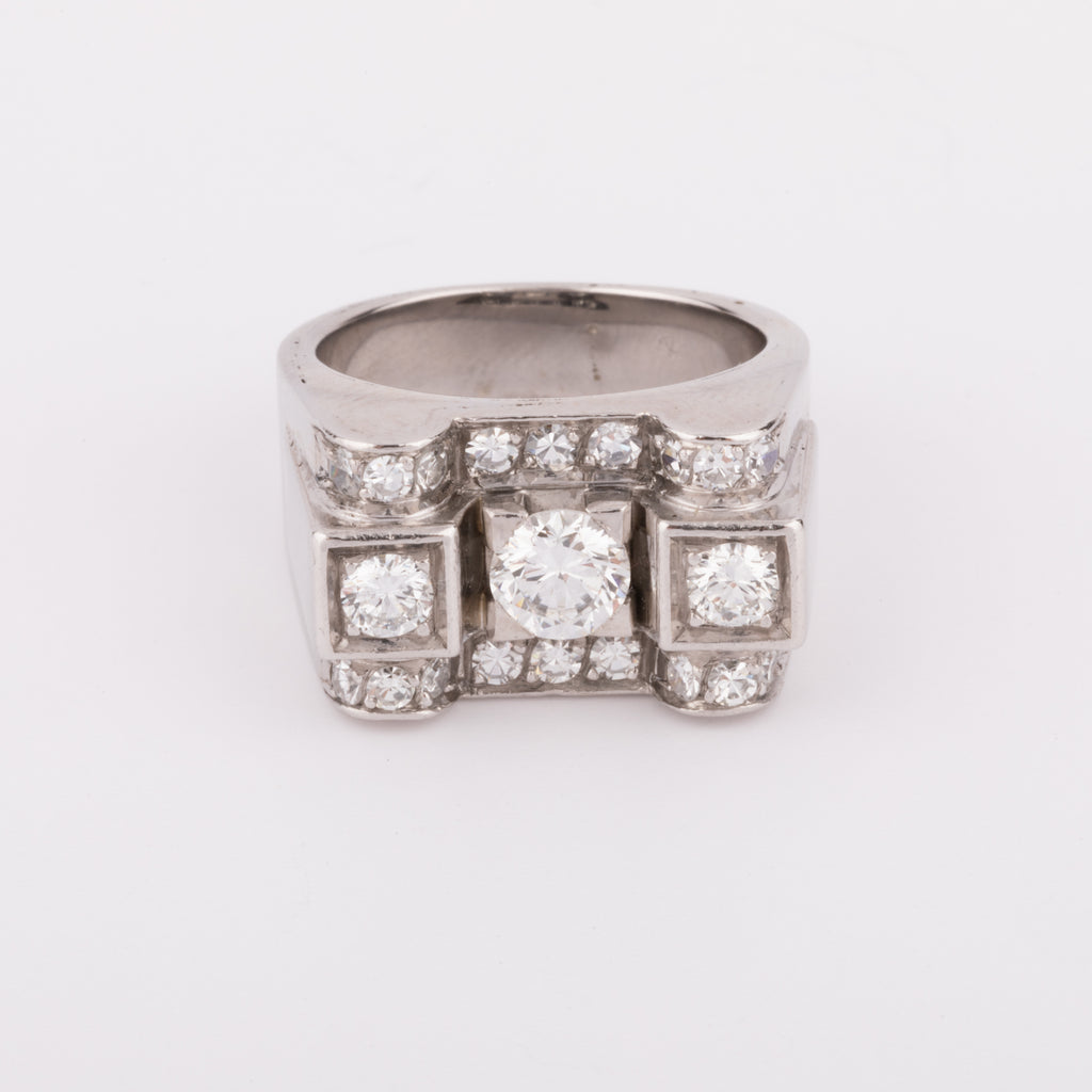 Bague platine et diamant