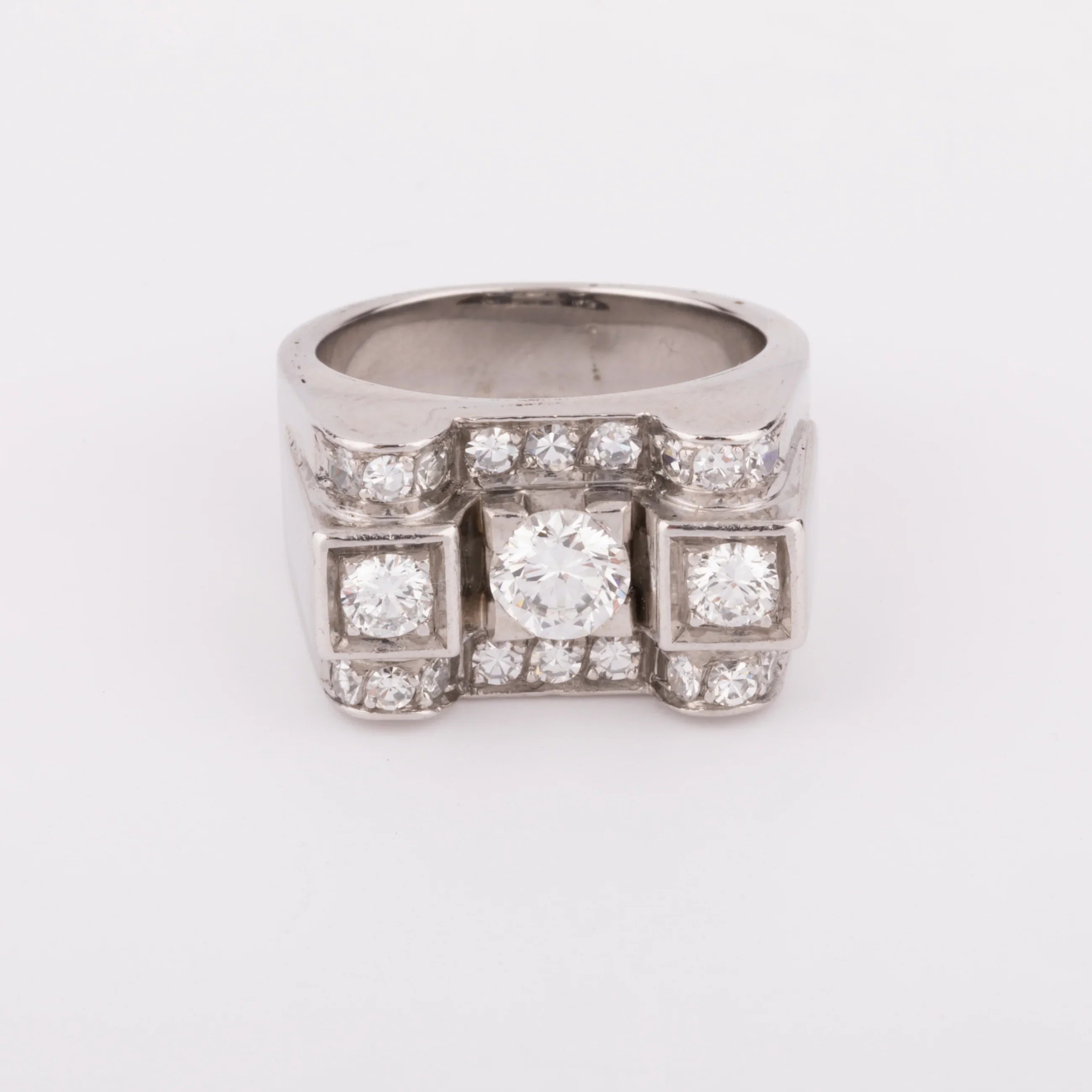 Bague platine et diamant