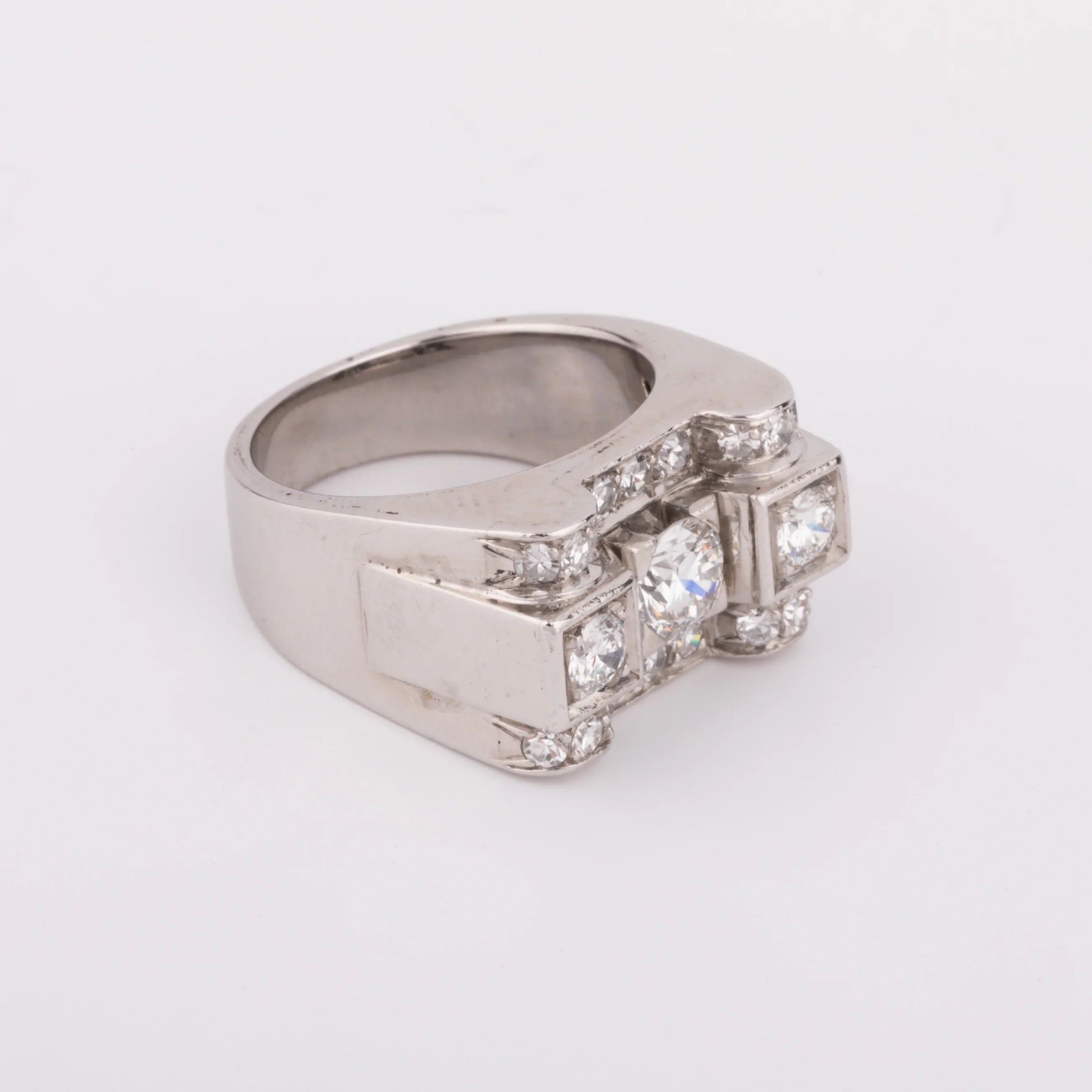 Bague platine et diamant