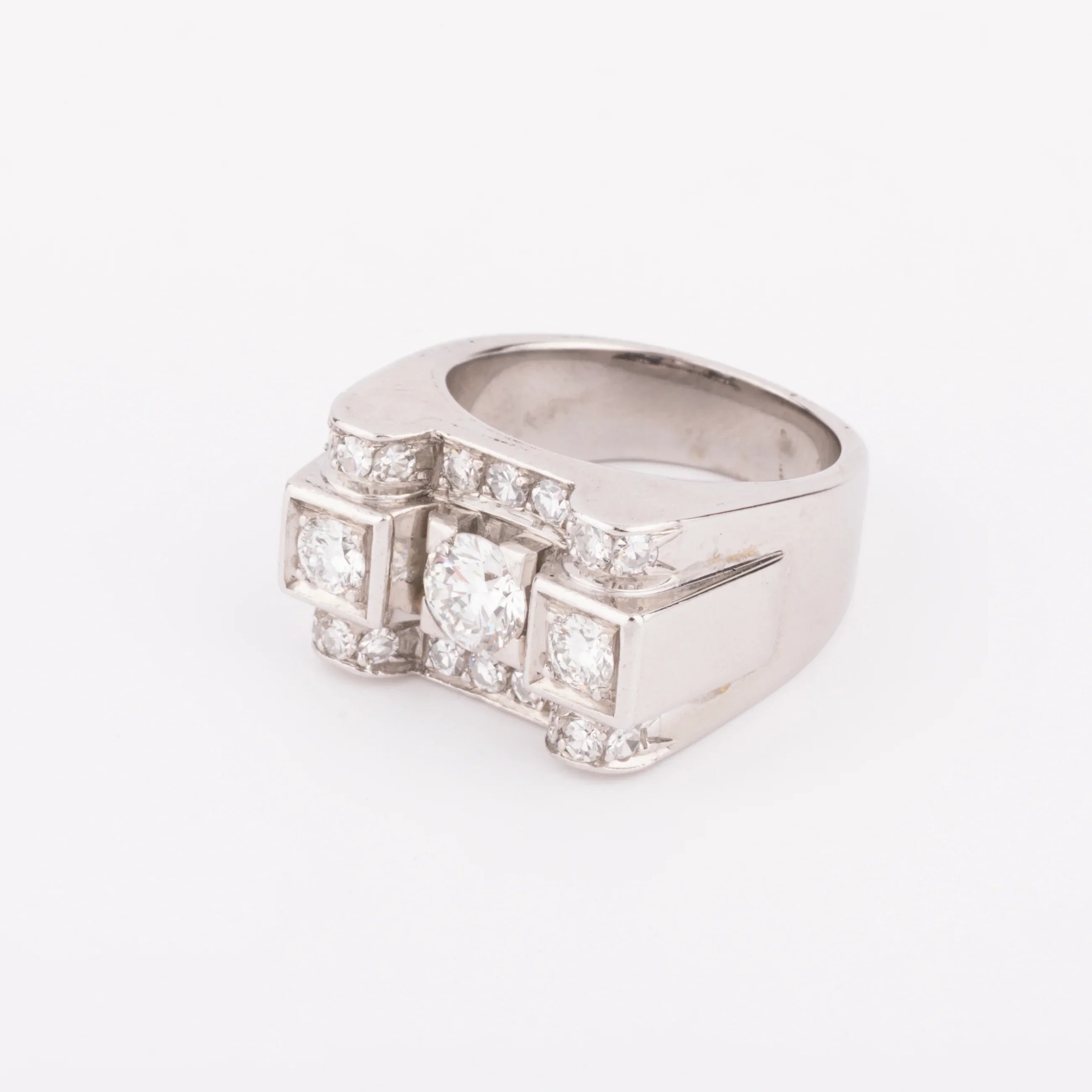 Bague platine et diamant