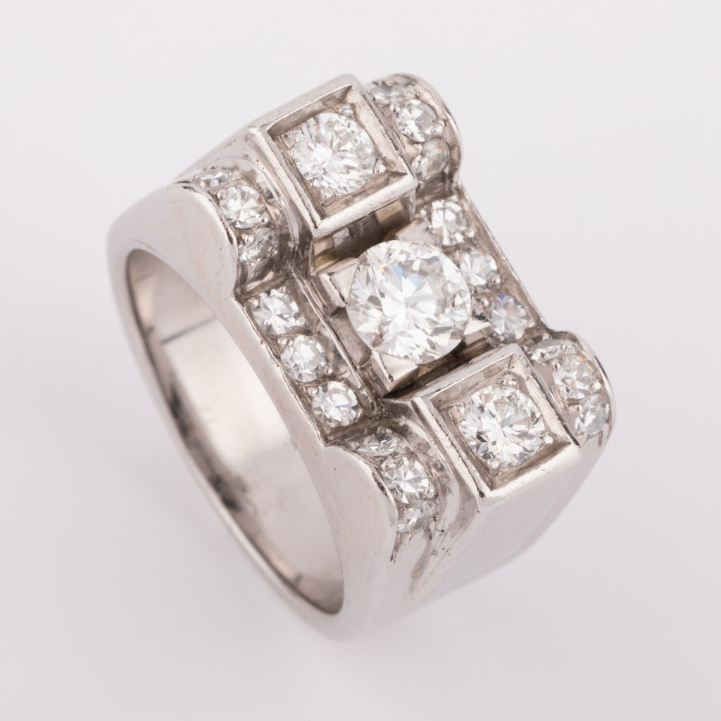 Bague platine et diamant