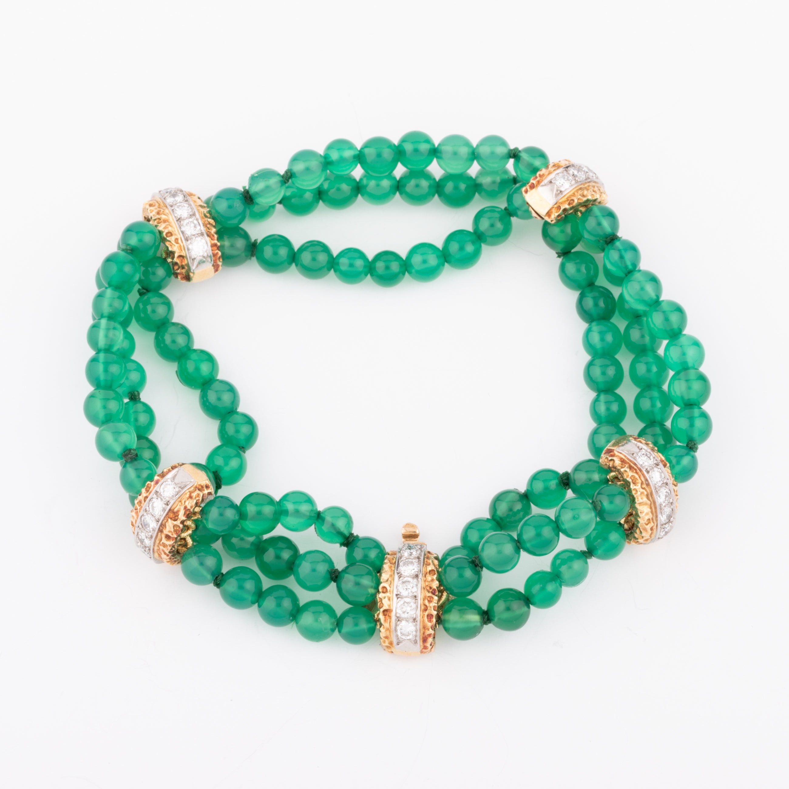 Bracelet Van Cleef and Arpels en chrysoprase diamants or jaune