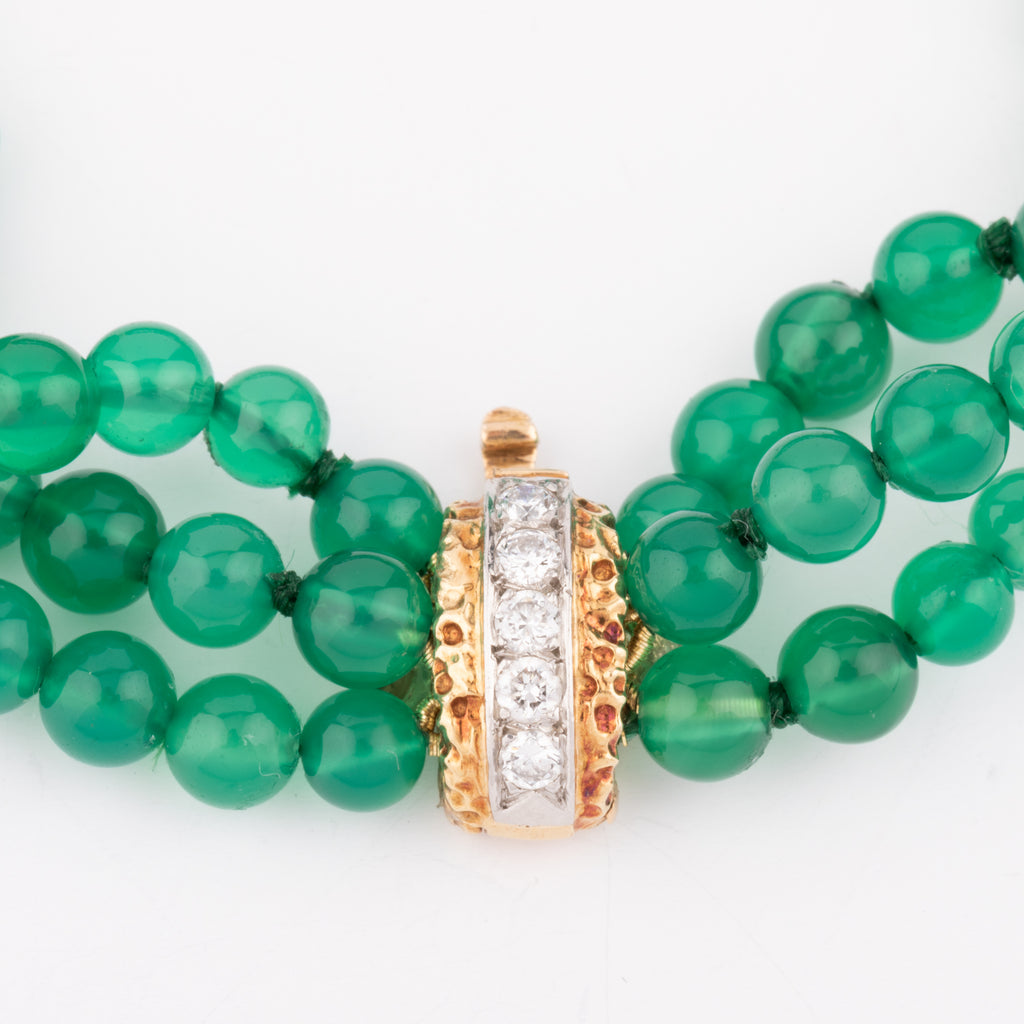Bracelet Van Cleef and Arpels en chrysoprase diamants or jaune