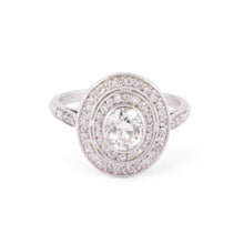 Charger l&#39;image dans la galerie, Bague double entourage en platine et diamants

