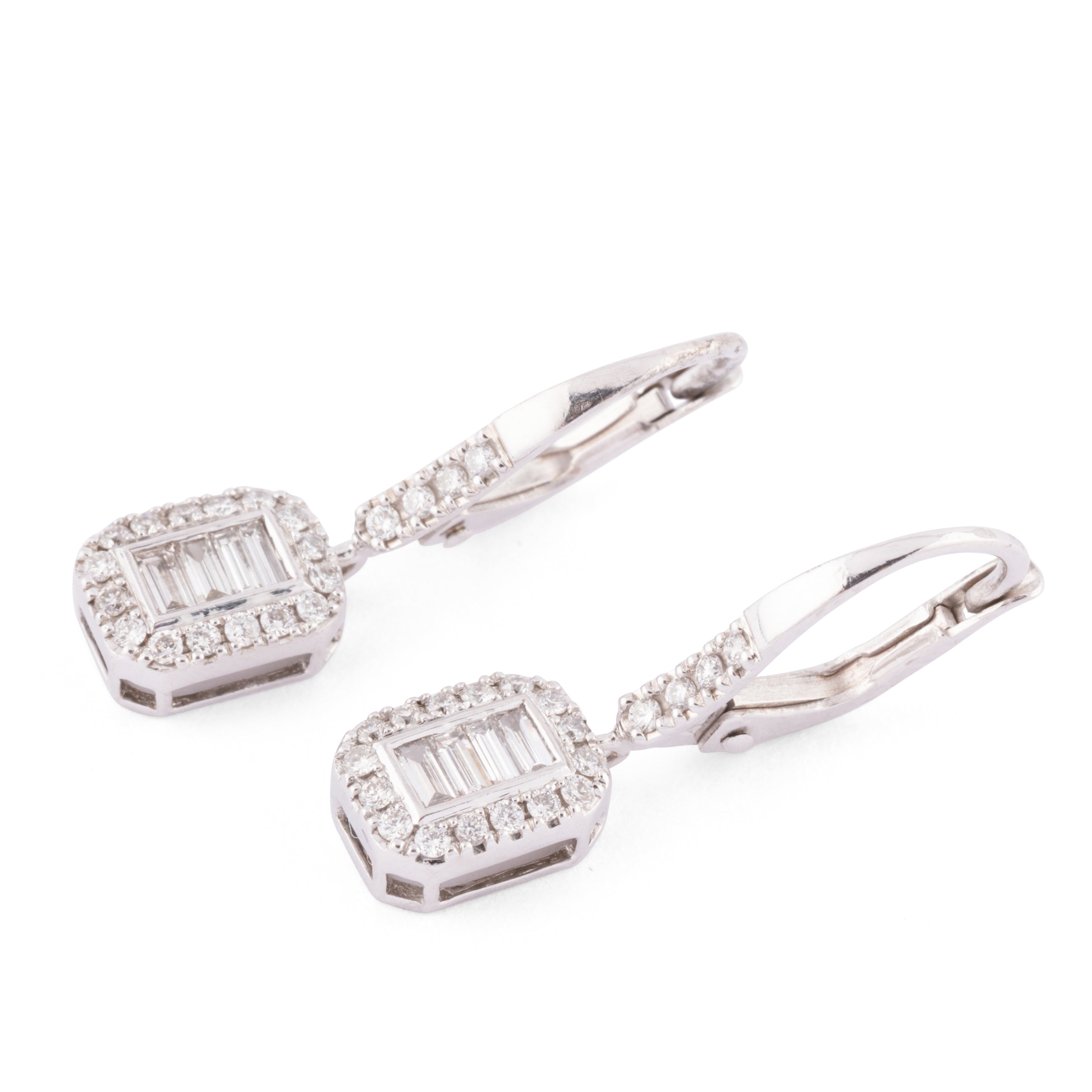 Boucles d'oreilles en or gris et diamant